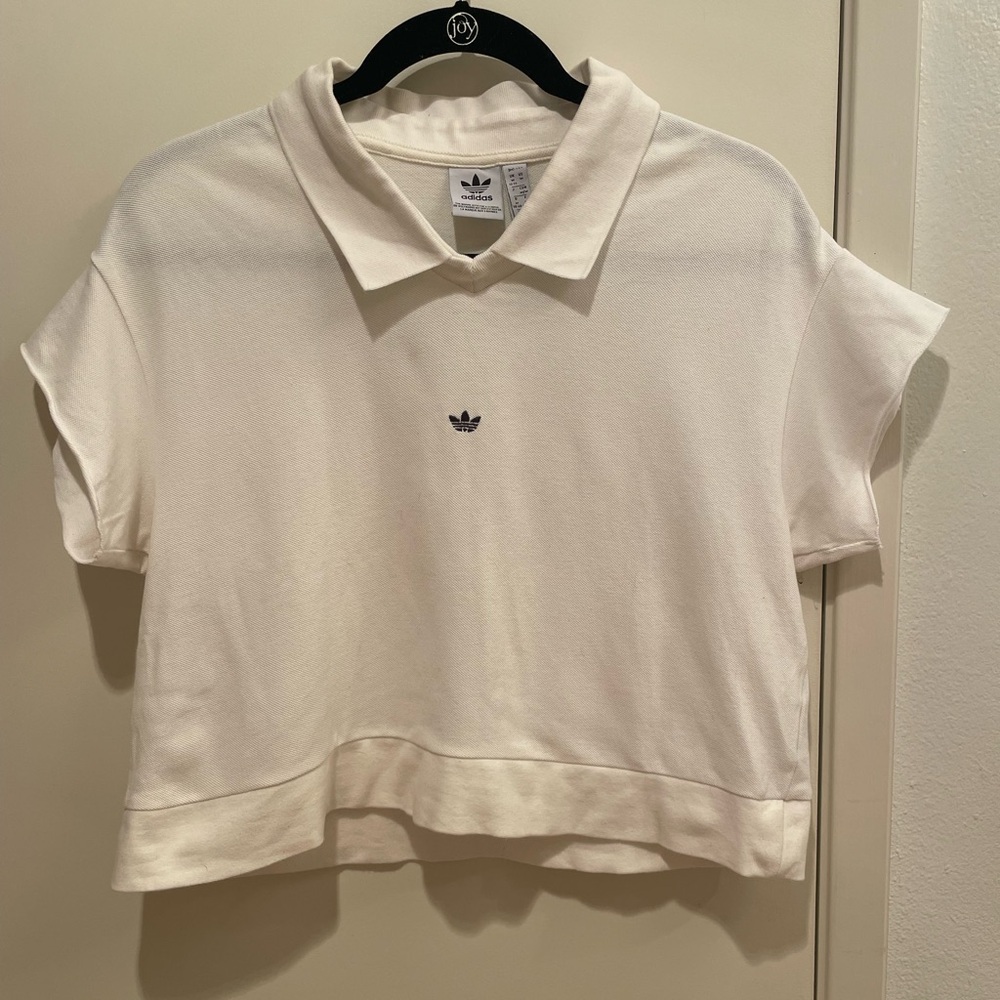 Adidas originals cropped short sleeve polo
